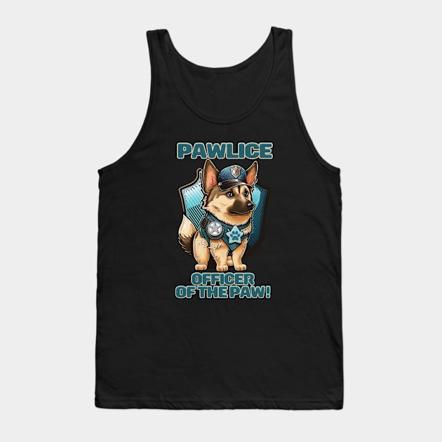 Pawlice Officer of the Paw - Police K9 Dog Tank Top by RailoImage